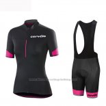 2019 Cycling Jersey Women Cervelo Black Pink Short Sleeve and Bib Short