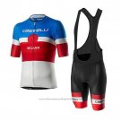 2020 Cycling Jersey Castelli Blue Red White Short Sleeve And Bib Short