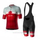 2020 Cycling Jersey Castelli Gray Red Short Sleeve And Bib Short