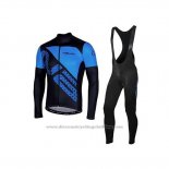 2020 Cycling Jersey Nalini Black Blue Long Sleeve and Bib Tight