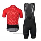 2020 Cycling Jersey POC Red Black Short Sleeve And Bib Short