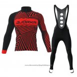 2021 Cycling Jersey Bjorka Red Long Sleeve And Bib Tight
