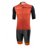 2021 Cycling Jersey Castelli Orange Short Sleeve And Bib Short(1)