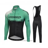2021 Cycling Jersey Orbea Black Green Long Sleeve And Bib Tight