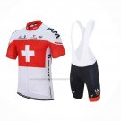 2023 Cycling Jersey IAM White Red Short Sleeve And Bib Short