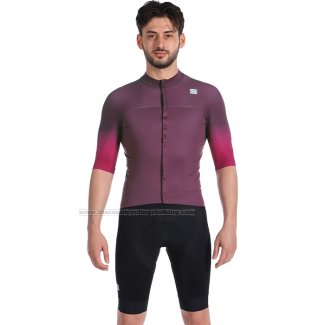 2023 Cycling Jersey Sportful Deep Purple Short Sleeve and Bib Short