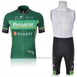 2011 Cycling Jersey Europcar Green Short Sleeve and Bib Short
