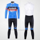 2012 Cycling Jersey Garmin Sharp Sky Blue Long Sleeve and Bib Tight