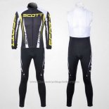 2012 Cycling Jersey Scott Gray and Yellow Long Sleeve and Bib Tight