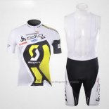 2012 Cycling Jersey Scott White and Yellow Short Sleeve and Bib Short