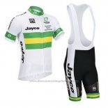 2013 Cycling Jersey Australia White and Green Short Sleeve and Bib Short