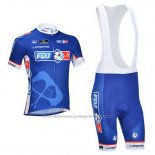 2013 Cycling Jersey FDJ Blue Short Sleeve and Bib Short