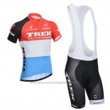 2014 Cycling Jersey Trek Factory Racing Orange and White Short Sleeve and Bib Short