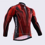 2015 Cycling Jersey Fox Cyclingbox Black Red Long Sleeve and Bib Tight