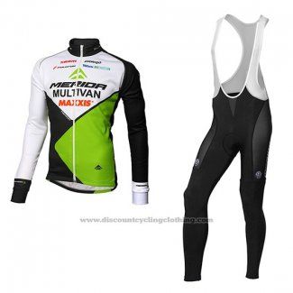 2016 Cycling Jersey Multivan Merida Green and White Long Sleeve Salopette