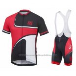 2016 Cycling Jersey Rose Red and Black Short Sleeve and Bib Short