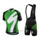 2016 Cycling Jersey Specialized Green Short Sleeve and Bib Short