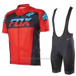 2017 Cycling Jersey Fox Livewire Red Short Sleeve and Bib Short