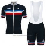 2017 Cycling Jersey France Black Short Sleeve and Bib Short