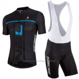 2017 Cycling Jersey Nalini Speed Black and Blue Short Sleeve and Bib Short