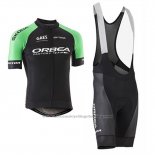 2017 Cycling Jersey Orbea Black and Green Short Sleeve and Bib Short