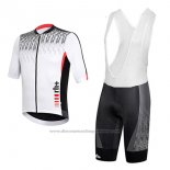 2017 Cycling Jersey RH+ Gray and White Short Sleeve and Bib Short