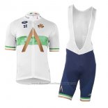 2018 2019 Cycling Jersey Aqua Bluee Sport Champion Ireland Short Sleeve and Bib Short