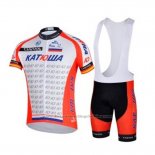 2018 Cycling Jersey Katusha White Red Short Sleeve and Bib Short