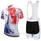 2018 Cycling Jersey Sobycle White Orange Blue Short Sleeve and Bib Short