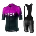 2019 Cycling Jersey Castelli INEOS Black Purple Short Sleeve and Bib Short