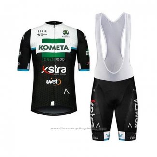 2020 Cycling Jersey Kometa Xstra Black White Green Short Sleeve And Bib Short