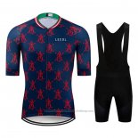 2020 Cycling Jersey Le Col Dark Blue Red Short Sleeve and Bib Short