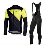 2020 Cycling Jersey Nalini Black Yellow Long Sleeve and Bib Tight