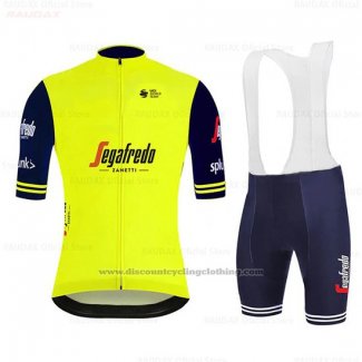 2020 Cycling Jersey Segafredo Zanetti Yellow Blue Short Sleeve and Bib Short