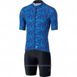 2020 Cycling Jersey Shimano Blue Short Sleeve And Bib Short(1)