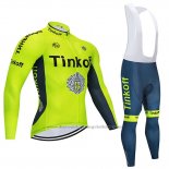 2020 Cycling Jersey Tinkoff Yellow Long Sleeve and Bib Tight