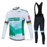 2021 Cycling Jersey Bora-Hansgrone White Green Long Sleeve And Bib Tight