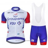 2021 Cycling Jersey Groupama-FDJ Red Blue White Short Sleeve And Bib Short