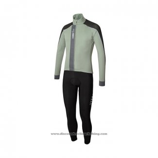 2021 Cycling Jersey RH+ Gray Green Long Sleeve And Bib Tight QXF21-0065
