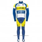 2021 Cycling Jersey Sport Vlaanderen Baloise Blue Yellow Long Sleeve And Bib Tight