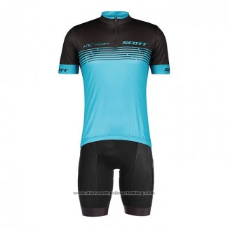 2022 Cycling Jersey Scott Blue Short Sleeve And Bib Short