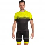 2022 Cycling Jersey Scott Yellow Short Sleeve And Bib Short