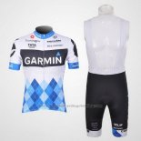 2011 Cycling Jersey Garmin Cervelo Blue and White Short Sleeve and Bib Short