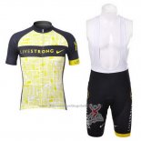 2012 Cycling Jersey Livestrong Black and Yellow Short Sleeve and Bib Short