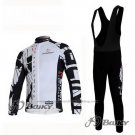 2012 Cycling Jersey Nalini Black and White Long Sleeve and Bib Tight