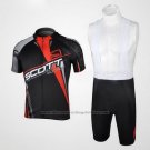 2012 Cycling Jersey Scott Black and Red Short Sleeve and Bib Short