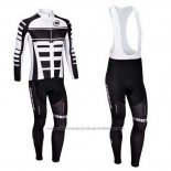 2013 Cycling Jersey Assos White and Black Long Sleeve and Bib Tight