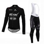 2015 Cycling Jersey Ettix Quick Step Black and White Long Sleeve and Bib Tight