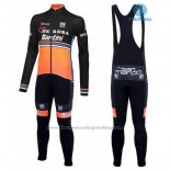 2016 Cycling Jersey DE Rose Black and Orange Long Sleeve and Bib Tight