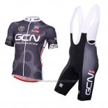 2016 Cycling Jersey Global Cycling Network Gray and Red Short Sleeve and Bib Short
